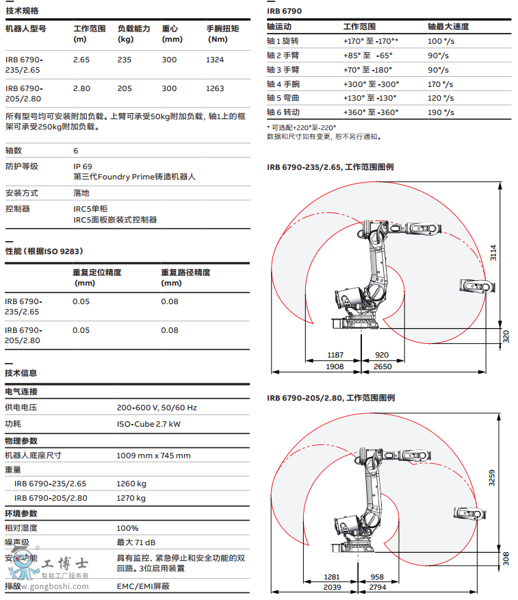 ABB機器人IRB6790參數(shù)